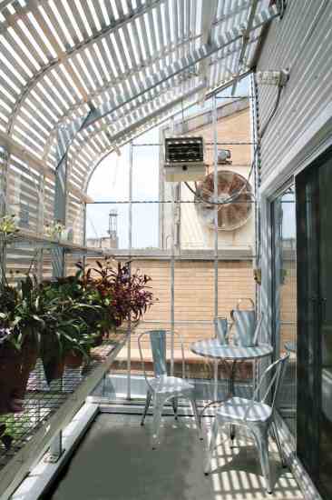 A zoned heating system helps Jim and Frances reduce energy use. The greenhouse is metered separately from the rest of the house.